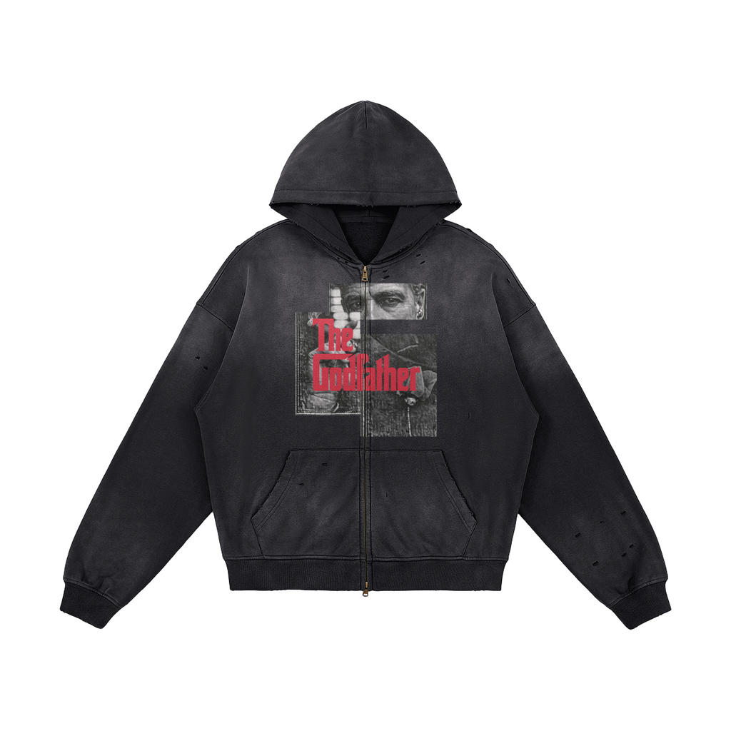 The Godfather Distressed Zip Hoodie